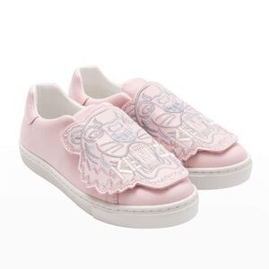 Kenzo Kid's Tiger Leather Low-Top Sneakers, NWT, Size EU 26, US 9.5